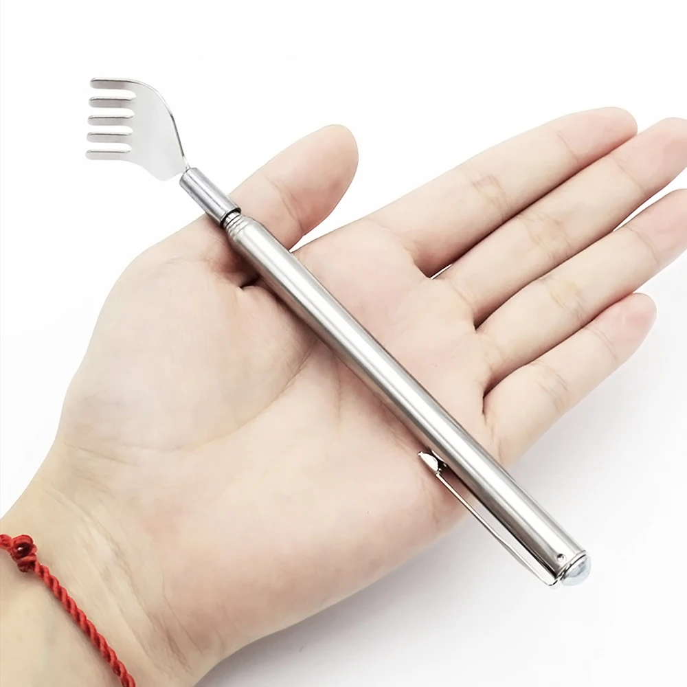 

Drop Shipping Back Scratcher Stainless Steel Comb for Back Itching Portable Pocket Telescopic Massager Back Scraper RUITONG