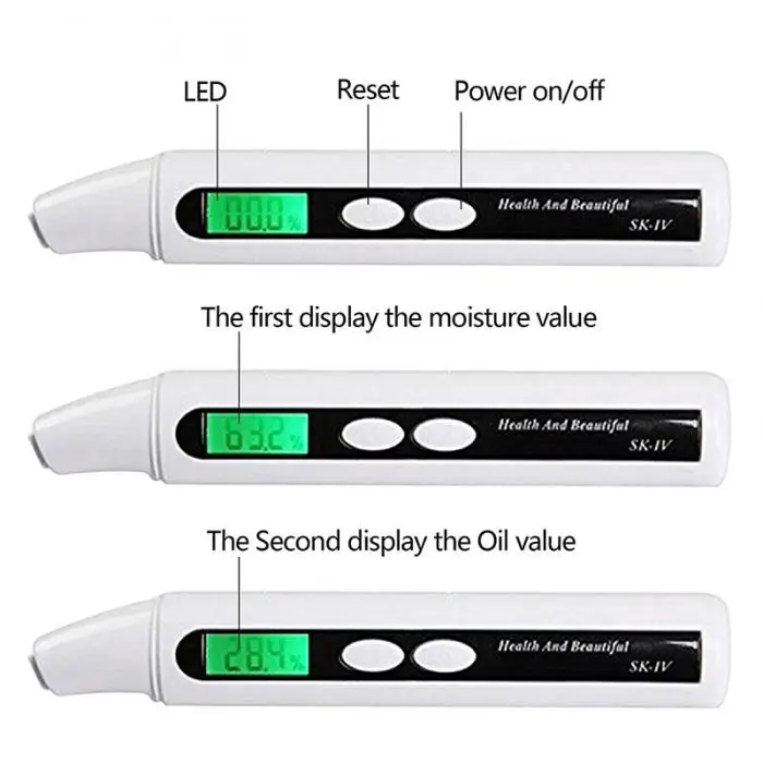 Digital Face Skin Detector Pen LCD Display Portable Skin Analyzer Water Oil Tester Analysis Moisture Machine Skin Care Tool SMJ