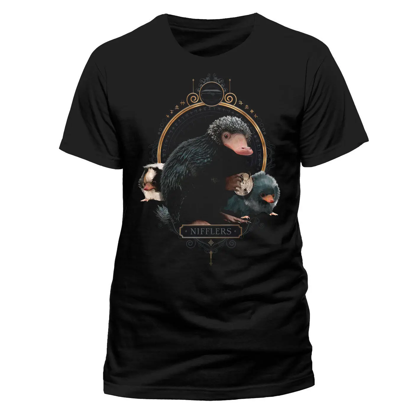 OFFICIAL FANTASTIC BEASTS CRIMES OF GRINDELWALD NIFFLERS BLACK T-SHIRT Comfortable T Shirt Casual Short Sleeve TOP TEE |