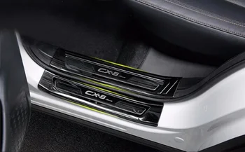 

Stainless Steel Door Sill Trim Cover Scuff Plates Guard Protection Car Styling Accessories Fit For Mazda CX-5 CX 5 2017 2018