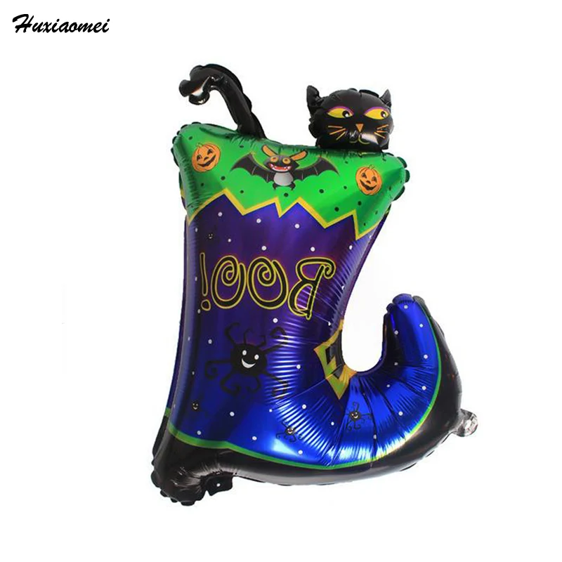 Huxiaomei New 1Pcs Cat Shoes Foil Balloons Children Birthday Halloween
