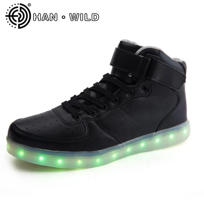 Взрослых Мельбурн Shuffle Обувь Zapatillas Deportivas USB Зарядное устройство обувь со светодиодной подсветкой Цвета мигает Для мужчин Повседневная кожаная обувь