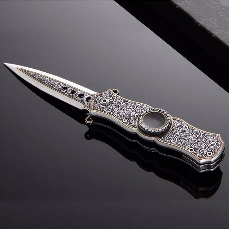 Outdoor EDC 3D Cool Tip Gyro Self defense Tactical Survival Camping Knife Folding Blade Multi Knife Pocket Combat Knife