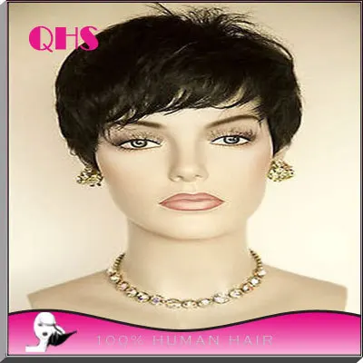 

Celebrity wig Hair Natural Black Short Pixie Wigs Cheap human full none lace front Short Cut Wig For Black Women