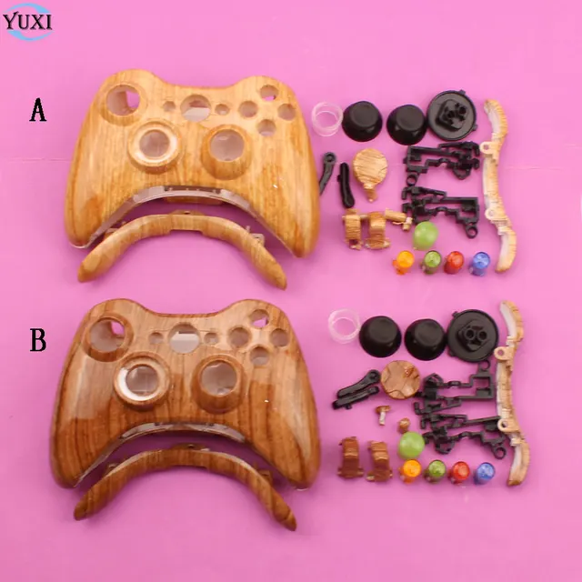 Cheap YuXi Wood grain Handle shell Gamepad Case Cover with Full set Button Replacement for Xbox 360 xbox360 Gaming Controller Cheap YuXi Wood grain Handle shell Gamepad Case Cover with Full set Button Replacement for Xbox 360 xbox360 Gaming Controller