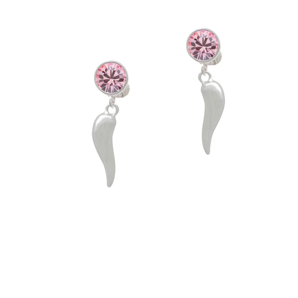 Good Luck Italian Horn Crystal Clip On Earrings (3)