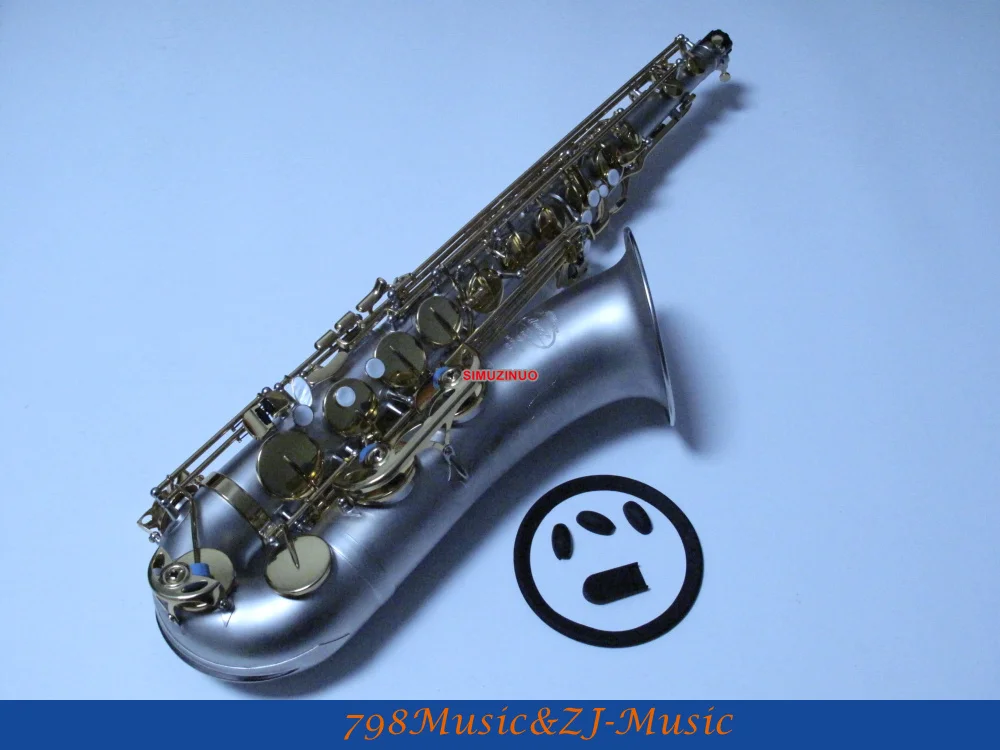 Professional New Satin Nickel Tenor sax High F saxophone With Case
