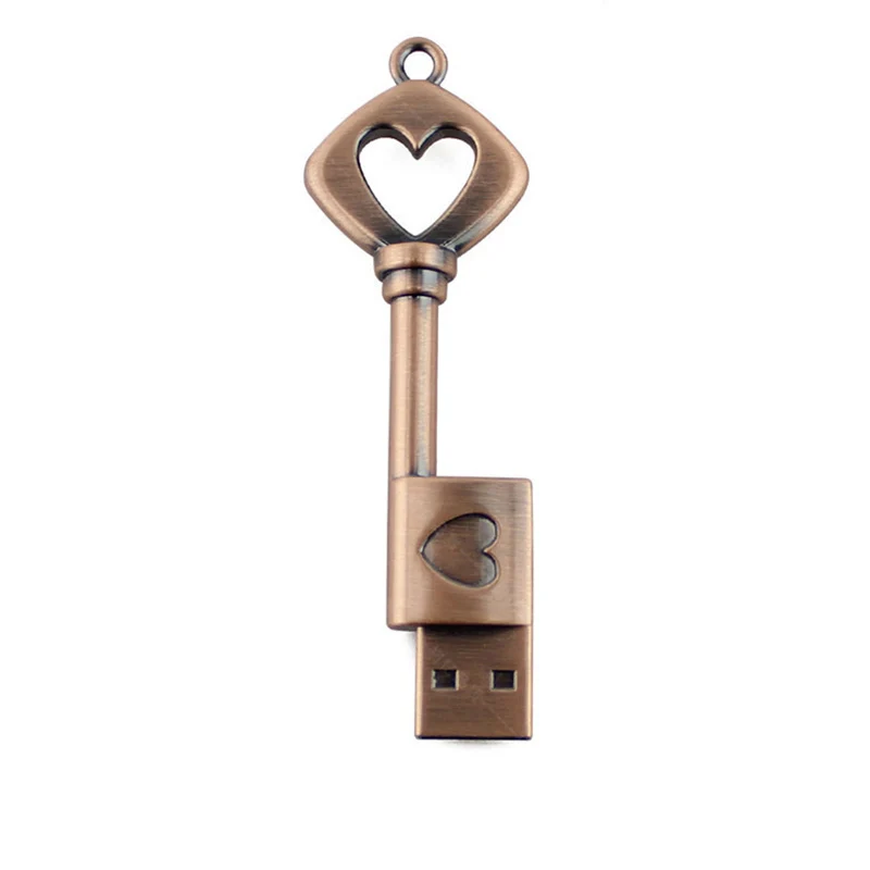 USB флеш-накопитель, реальная емкость, 128 г, 4 г, 8 г, 16 г, 32 г, 64 г, металлический сердечный ключ, флешка, карта памяти, персональный подарок, usb флешка