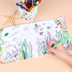 Livro de colorir de aventura perca com 24 páginas, livro de colorir para crianças e adultos alívio do estresse pintura tempo para desenho, livro de arte, 1 peça