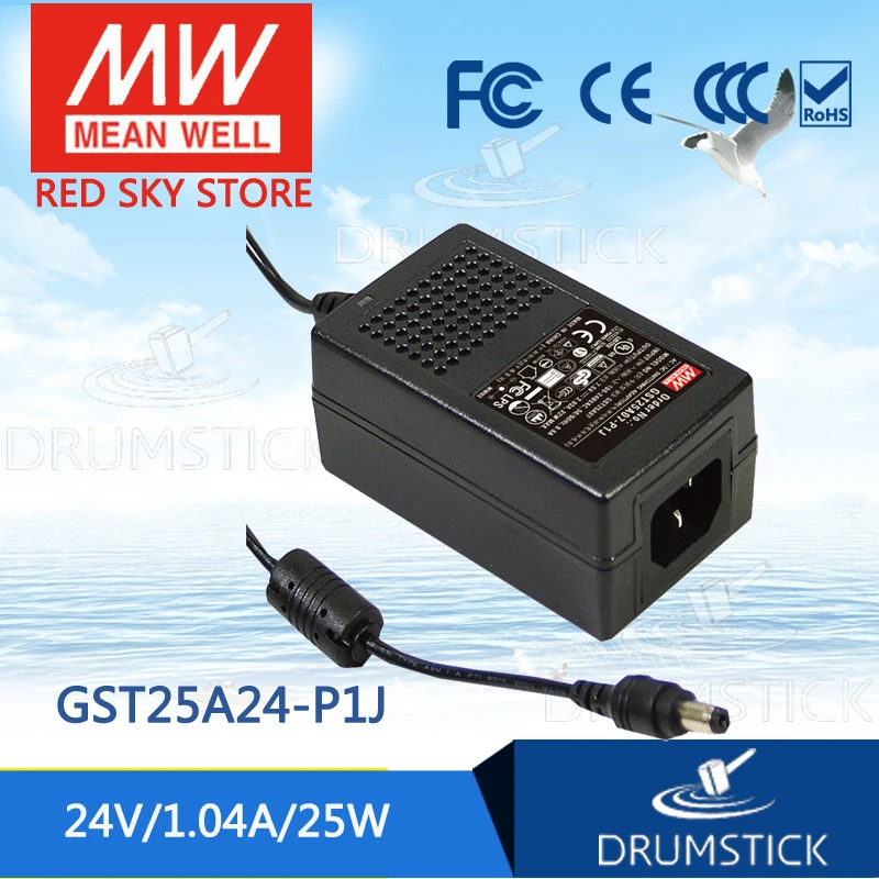 

Best-selling MEAN WELL GST25A24-P1J 24V 1.04A meanwell GST25A 24V 25W AC-DC High Reliability Industrial Adaptor