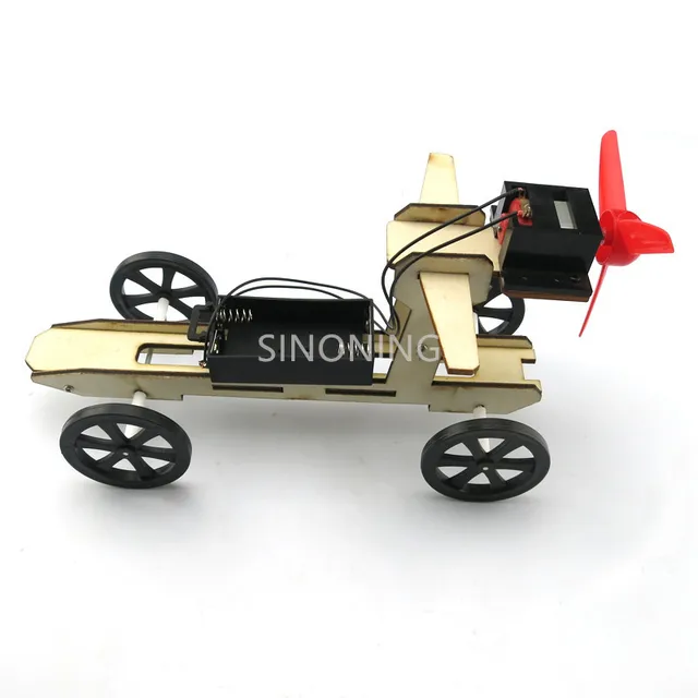 DIY Assembled Wooden Wind Car Science Model Toys For Kid Learning