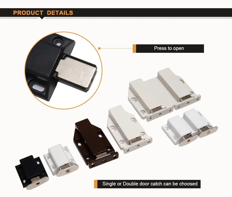 Магнитный дверной замок, двойной или одинарный Дверной доводчик, дверной замок для шкафа, защелкивающийся, магнитный замок для шкафа, шкаф