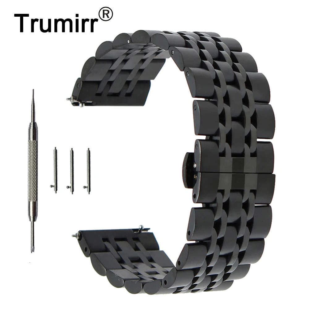 20mm 22mm Stainless Steel Watch Band for Breitling Butterfly Buckle