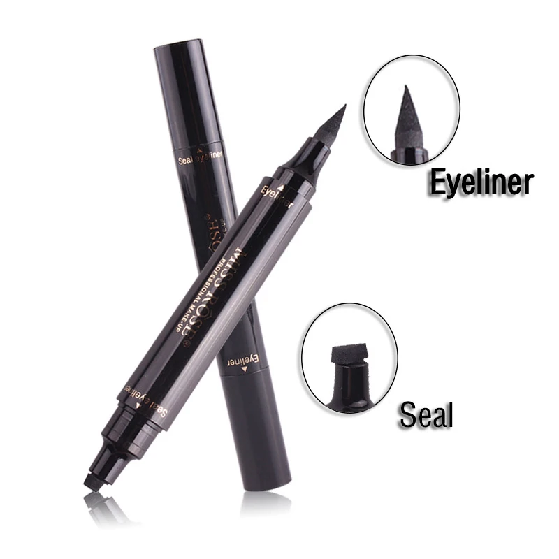 

Miss Rose Makeup Liquid Eyeliner Pencil Quick dry Waterproof Eye Liner Black Color with Stamp Eyeliner Pencil Stamp TSLM2