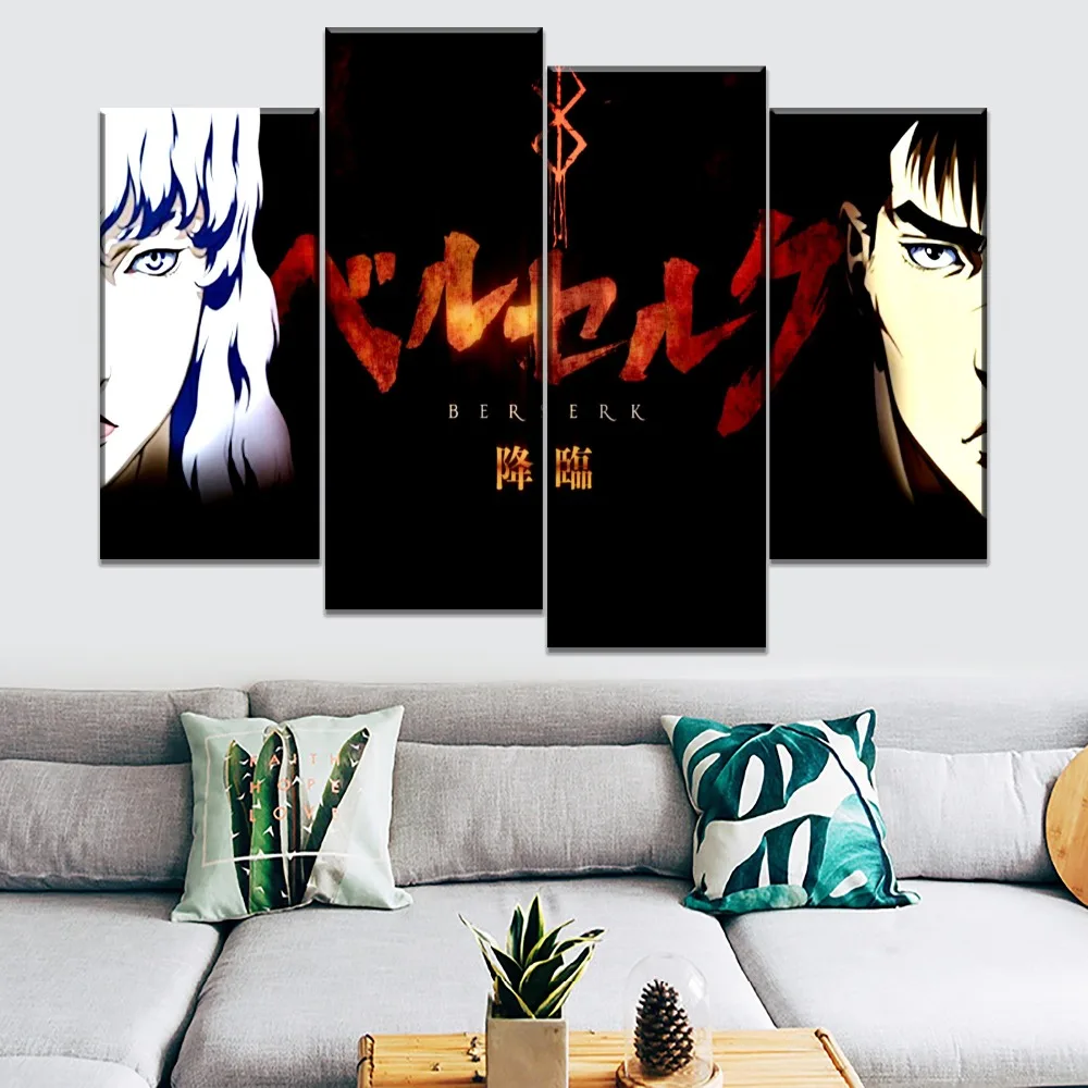Модульный один комплект из 4 шт. Аниме Berserk Griffith Декоративная Настенная картина