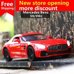 Benz автомобиль игрушки подарки AMG GTR1: 32 сплава Потяните Diecast модель автомобиля мини авто с Звук Свет для детей