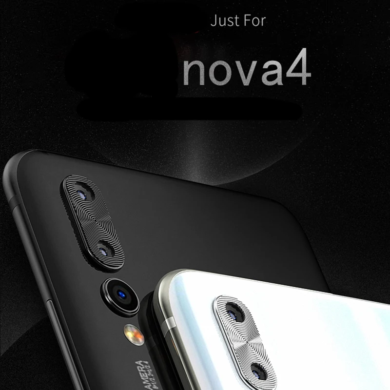 

EXUNTON 2PCS For Huawei Nova 4 3 3i 3e Back Camera Metal Aluminum Full Coverage Ring Case Protector Lens Circle Ring Guard