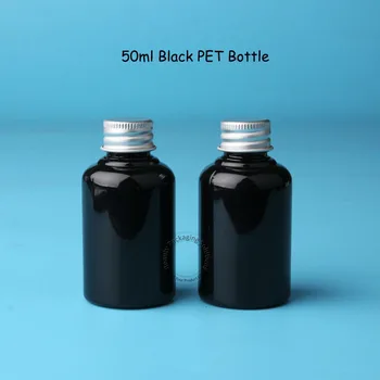 

100pcs/Lot Wholesale 50ml Plastic Black PET Lotion Bottle with Screw Lid 5/3OZ Women Cosmetic Container Empty Refillable Pot