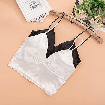 

Women Summer Sexy Deep V-neck Short Bralette Low Cut Top Bandage Bra Cutaway Tank Tops Hot