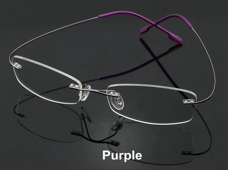 9 цветов оправы, Безвинтовые титановые металлические гибкие оправы, очки по рецепту, RX очки, оптическая оправа - Цвет оправы: purple