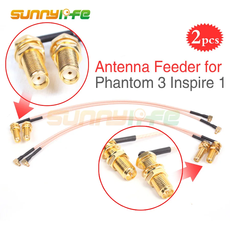 2pcs Phantom 3 Refitting Antenna Feeder Range Extender Accessory for DJI Phantom 3 Inspire 1 Remote