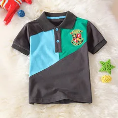 SHUZHI рубашки поло для мальчиков Лоскутные детские топы, рубашка для мальчиков Детская Футболка бейсбольная одежда с отворотом летняя Стильная Спортивная одежда для маленьких мальчиков, футболки - Цвет: 2