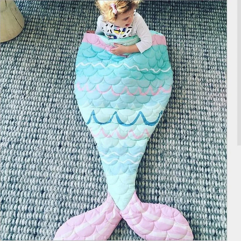 2018-INS-mermaid-sleeping-bag-for-kids-children-air-conditioning-quilt-Toddler-Anti-Kicking-mermaid-sleeping (1)