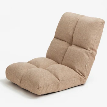 

Luxury Memory Foam Adjustable Backrest Floor Chair Linen Fabric Upholstered Indoor Home Living Room Furniture Folding Lazy Chair