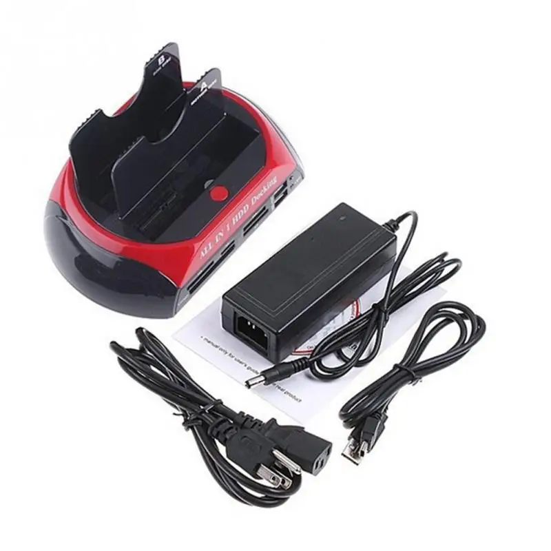 

2018 HDD Docking Station Dual USB 2.0 2.5" 3.5" IDE SATA External HDD Box Hard Disk DRIVE Enclosure Card Reader 3TB