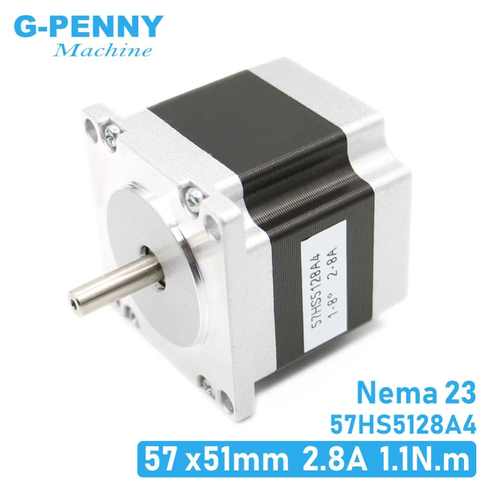 NEMA23 шаговый двигатель 57X51 мм 2.8A 1.1N.m шаговый двигатель 157Oz-in Nema 23 ЧПУ для гравировального фрезерного станка 3D принтер