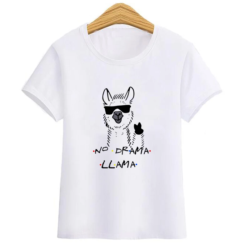 Прикольная футболка с принтом Llama без драмы футболки изображением ламы и