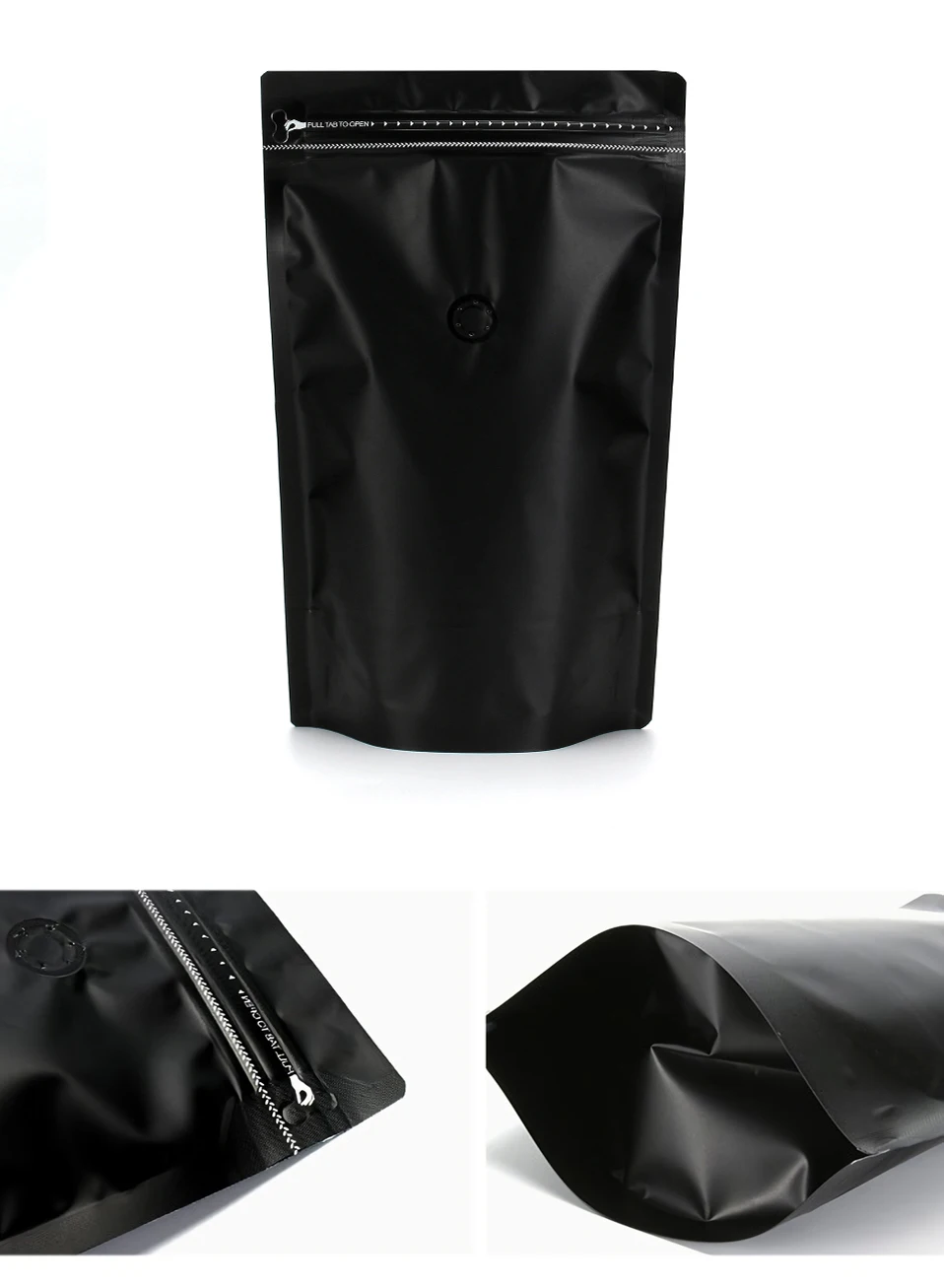 25 шт термогерметичные кофейные пакеты большая застежка; для хранения матовые черные белые алюминиевые фольги прочный для кофе фасоли сумки с клапаном