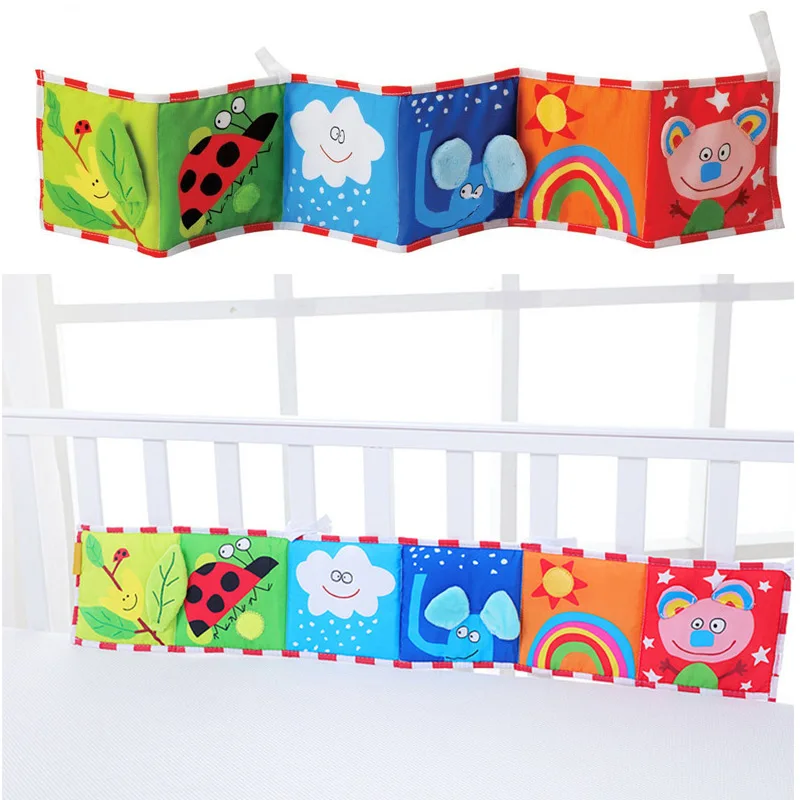 Baby Plush Bumper Books Toys Multi touch Cloth Decorative Colored bed