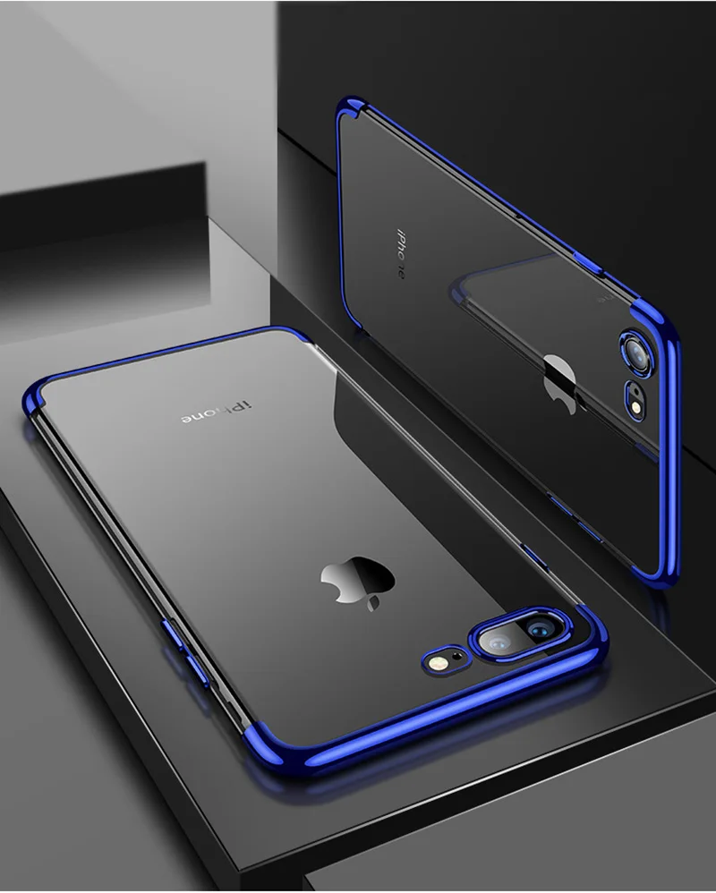 Luxury Transparent Silicon Case for iphone x 6 6s 7 8 plating For iPhone 6S Plus Clear Soft TPU Back cover |
