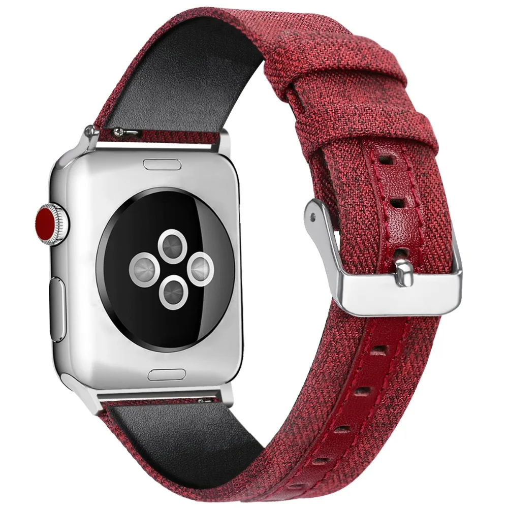 Холщовый кожаный ремешок для apple watch, ремешок для apple watch 5 4 3 44 мм 40 мм 42 мм 38 мм Iwatch series 5 4 3 correa, браслет для часов