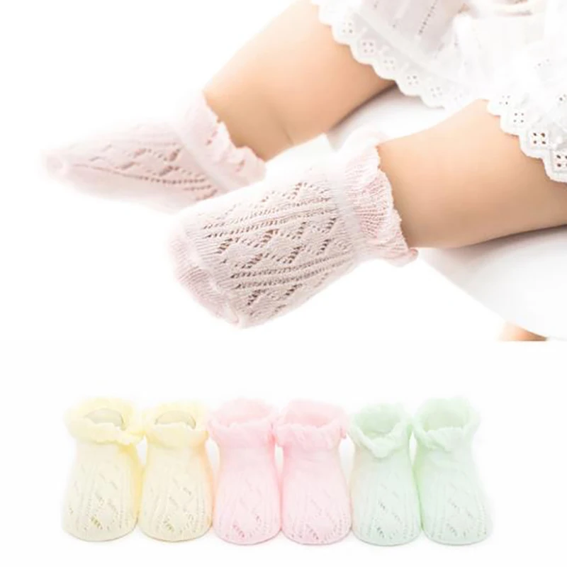 

3pcs Newborn Infant Baby Mesh Socks Lace Hollow Out Cute Lovely Gifts Toddler Kids Summer Spring Thin Shallow Sock New Hot Sale