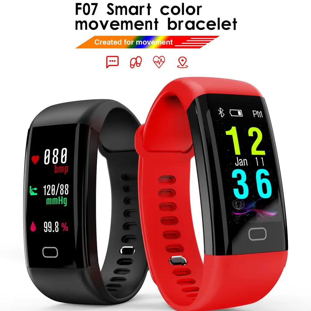 

F07 Corol Smart Bracelet Band FitnessTracker Step Counter SmartBand Health Heart Rate Pulse Blood Tracking Wristband