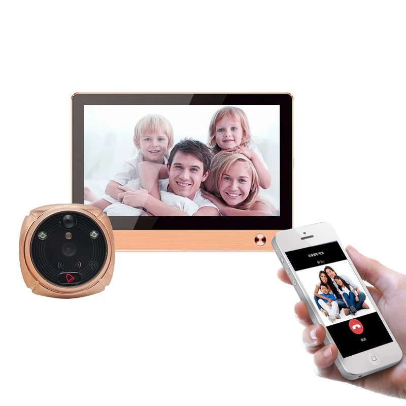 

The Newest Wifi/Wireless Peephole Doorbell with Camera Door Viewer 7'' LCD Display+Movement Detect+IR Night Vision