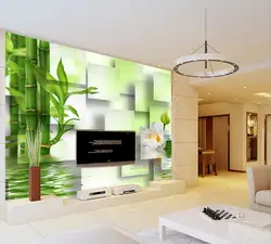 Можно настроить большие фрески 3d Настенные обои ТВ установка стены наклейки сидя спальня Водонепроницаемый Современные бамбука китайский