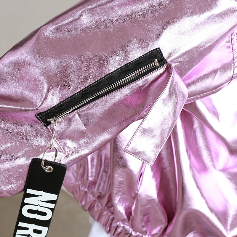 jaqueta holografica rosa