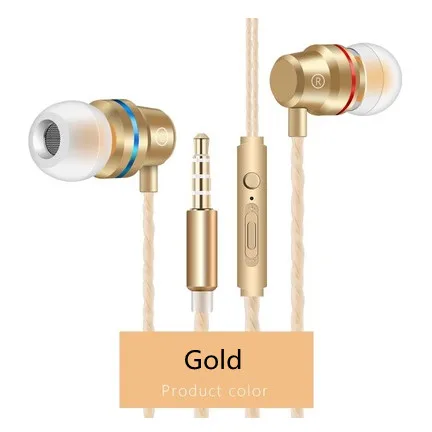 3.5mm Gold GutsyMan проводные наушники 3,5 мм и Тип C вкладыши для наушников с микрофоном стерео гарнитура для samsung Xiaomi huawei телефон компьютер - Цвет: 3.5mm Gold