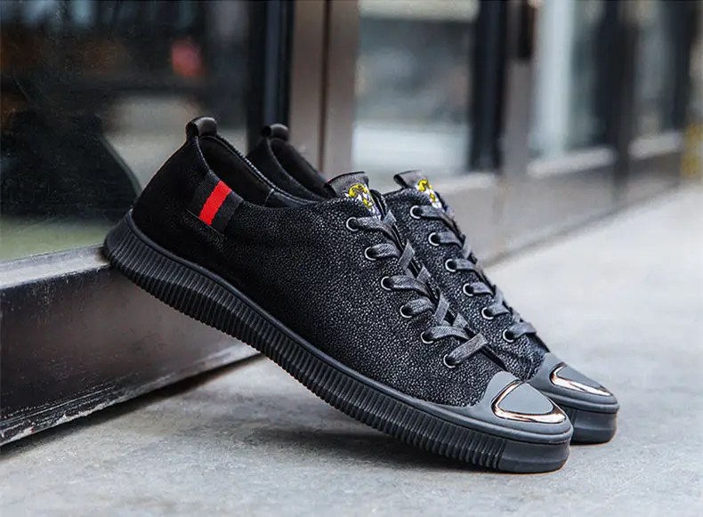 Brand Fashion Shoes Men Tiger 2018 Trending Casual Leather Rubber Sneakers High Top Black Lace Up Hot Sale Mens Shoe (4)