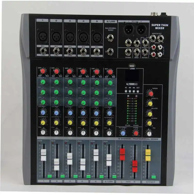 

cheap CT60S 6-channel USB professional audio sound mini DJ mixer console