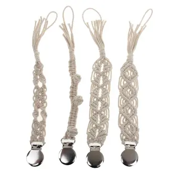 

Vintage Crochet Cotton Baby Pacifier Clip Tassle Pacifier Chain for Baby Teething Soother Chew Toy Dummy Clips