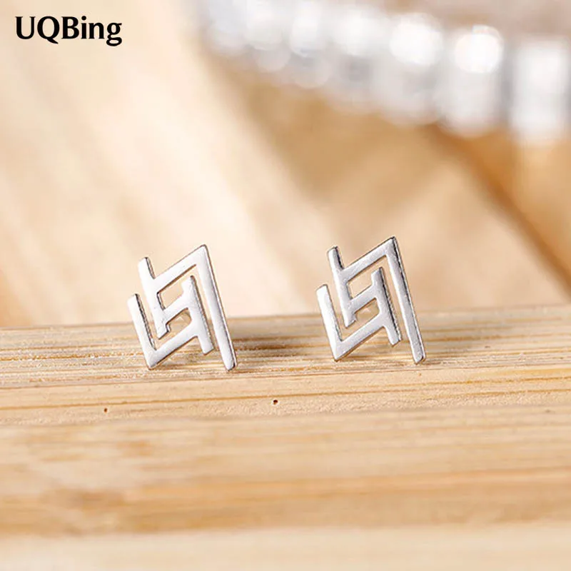 

Newest Style Free Shipping Fashion 925 Sterling Silver Geometric Irregularity Stud Earrings Jewelry Pendientes Brincos