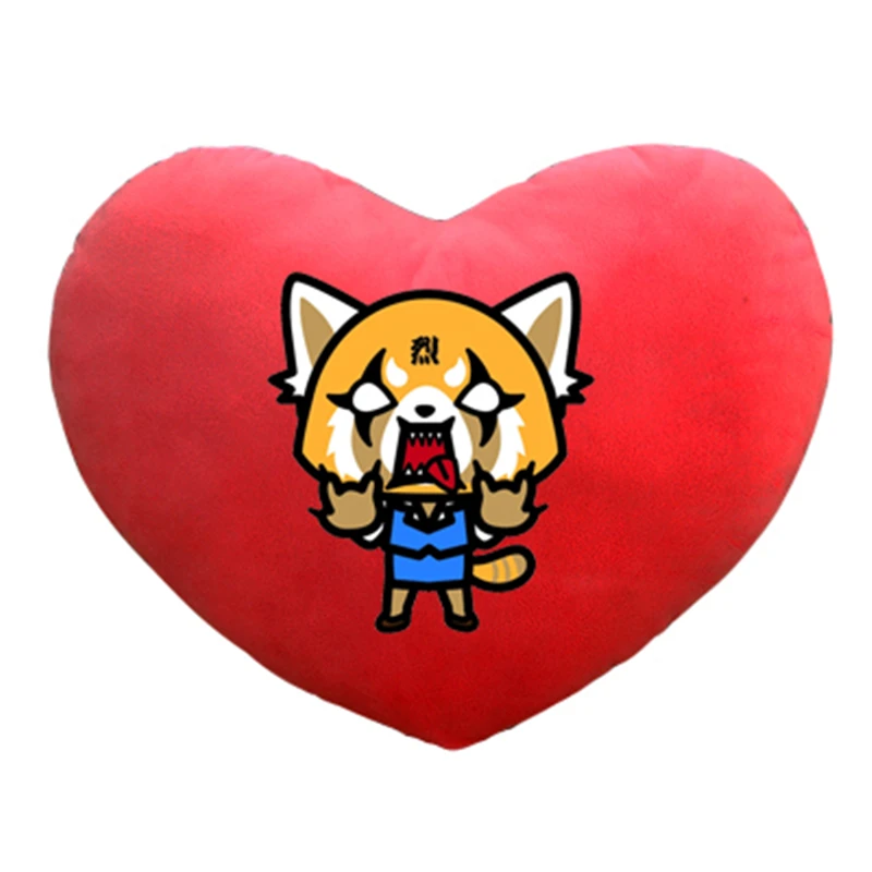 

kawaii plush toy Aggretsuko Aggressive Retsuko doll heart shaped stuffed red panda cute plushies 47x42cm