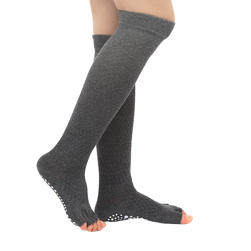Женские длинные носки для йоги нескользящие женские спортивные носки для массажа короткие пальцы быстросохнущие теплые спортивные носки