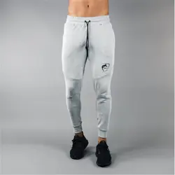 2019 новые мужские повседневные брюки для тренировок хлопок Волчья Голова Мужская спортивной подготовки фитнес Штаны мода бег Штаны