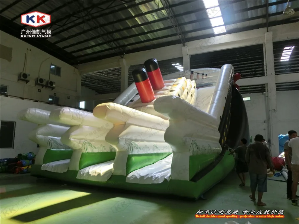 Карнавал надувные корабль титаник сухой слайд для детей, играющих