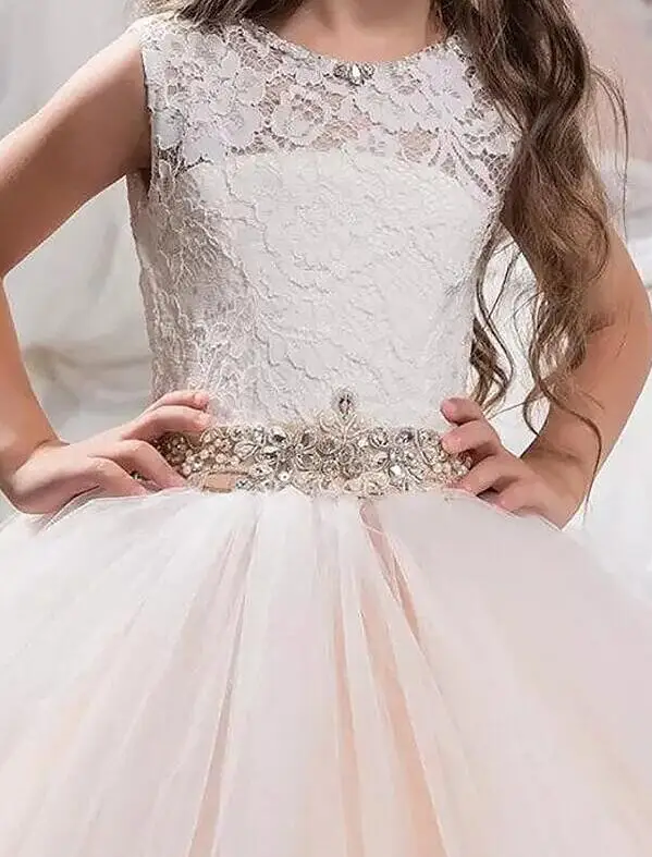 Милое милое платье для первого общения, бальное платье длиной до пола, фатиновое кружевное платье с цветочным узором для девочек